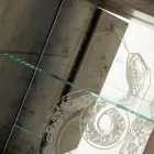 Stil anësor modern me 2 dyer në dru të ngurtë dhe lëkure aniline Joy Viadurini