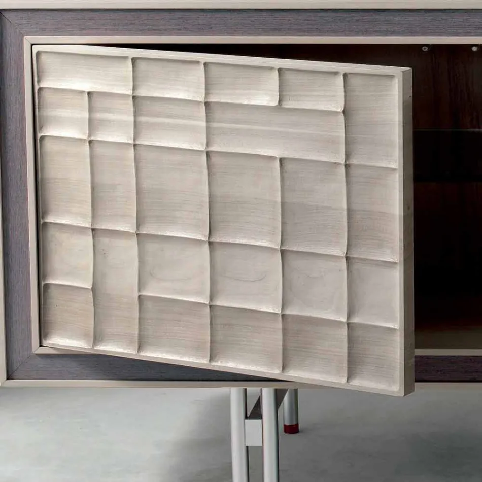 Dizajni modern i tryezës me 3 dyer të forta druri Anna Viadurini