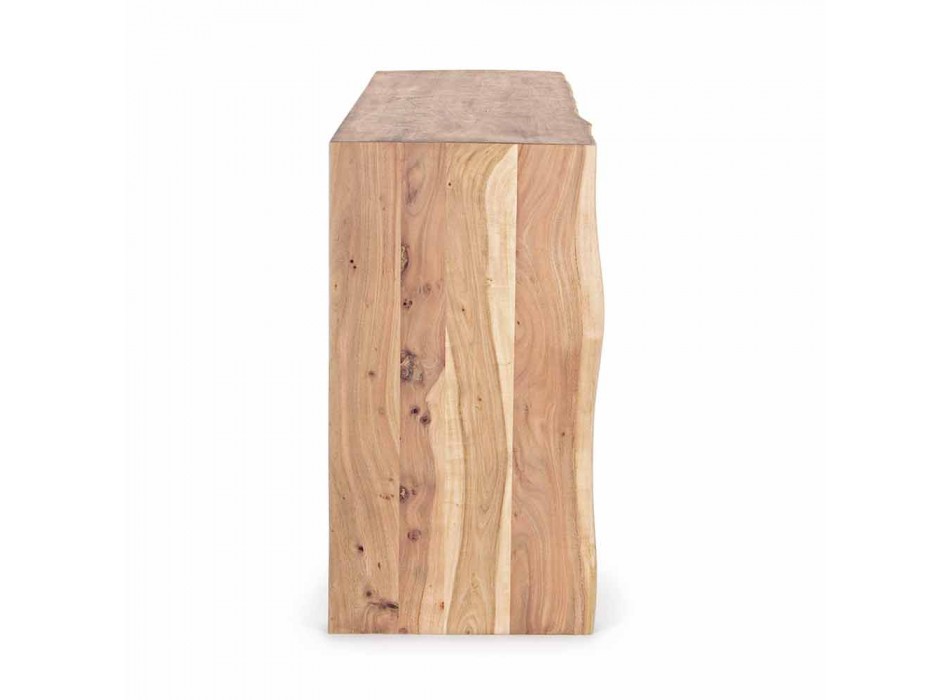 Dërrasë anësore moderne në dru akacie me 2 dyer dhe 3 sirtarë Homemotion - Lauro