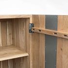 Dërrasë anësore moderne në dru akacie me futje metalike Homemotion - Sonia Viadurini