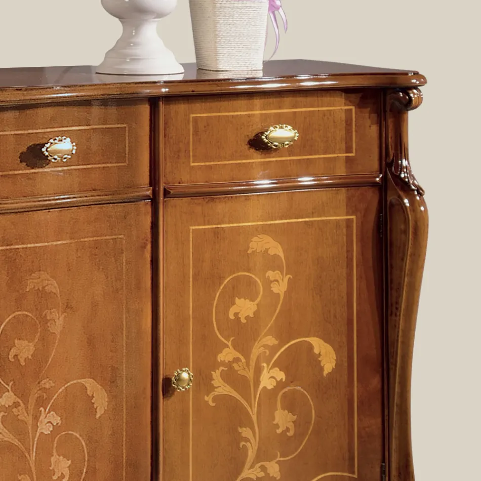 Kompleksi luksoz i dhomës së ndenjes në klasike të prodhuar në Itali, druri - Caligola Viadurini