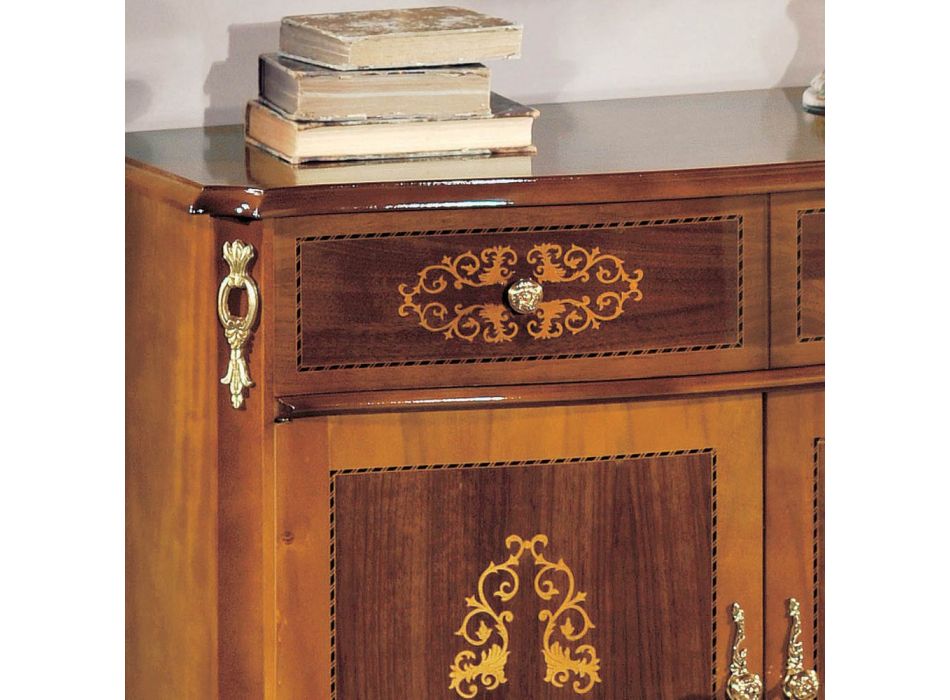 Kompleksi i dhomës së ndenjes me dru arre ose të bardhë dhe inkorde Prodhuar në Itali - Katerine Viadurini