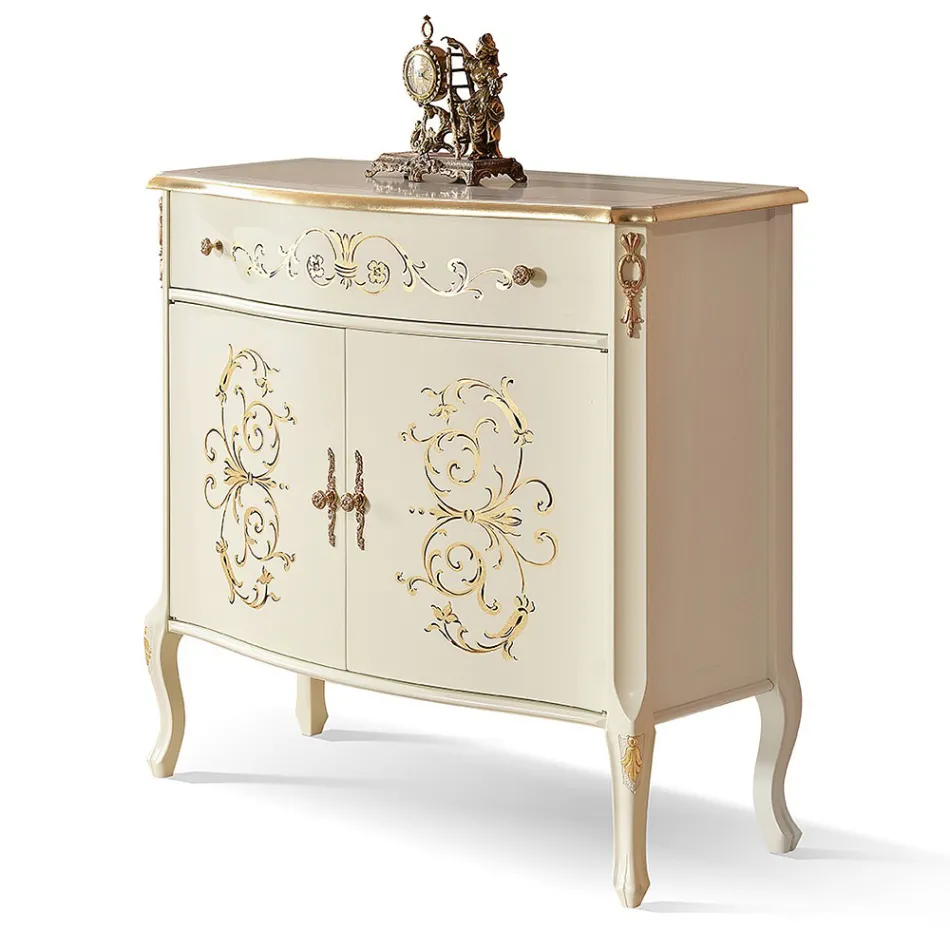 Kompleksi i dhomës së ndenjes me dru arre ose të bardhë dhe inkorde Prodhuar në Itali - Katerine Viadurini