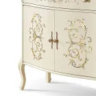 Kompleksi i dhomës së ndenjes me dru arre ose të bardhë dhe inkorde Prodhuar në Itali - Katerine Viadurini