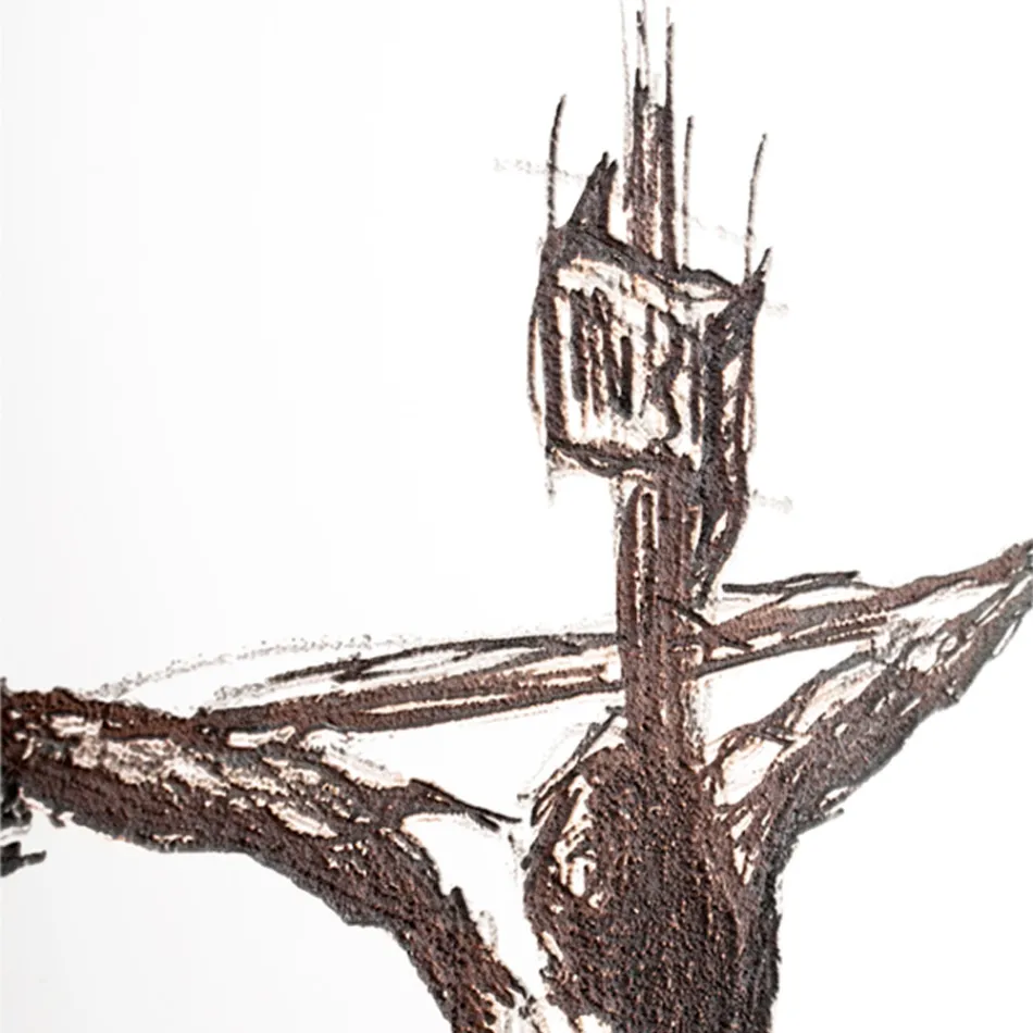 Kryq i bardhë dhe gri i bërë me gdhendje lazer Prodhuar në Itali - Egle Viadurini