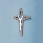 E bardhë dhe gri Christo Crucifix Laser gdhendur Prodhuar në Itali - Teresa Viadurini