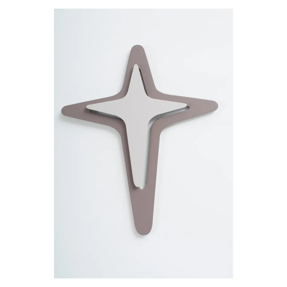 Kryq në ngjyrë kakao dhe zhavorr i bërë me gdhendje lazer Made in Italy - Diana Viadurini