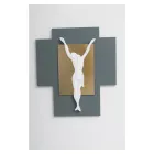 Kryq i gdhendur me lazer në zhavorr dhe gjethe ari Prodhuar në Itali - Cornelia Viadurini