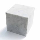 Design Cube Paperweight në mermer Saten White Carrara Made in Italy - Qubo Viadurini
