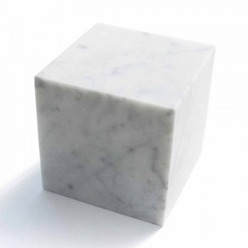 Design Cube Paperweight në mermer Saten White Carrara Made in Italy - Qubo