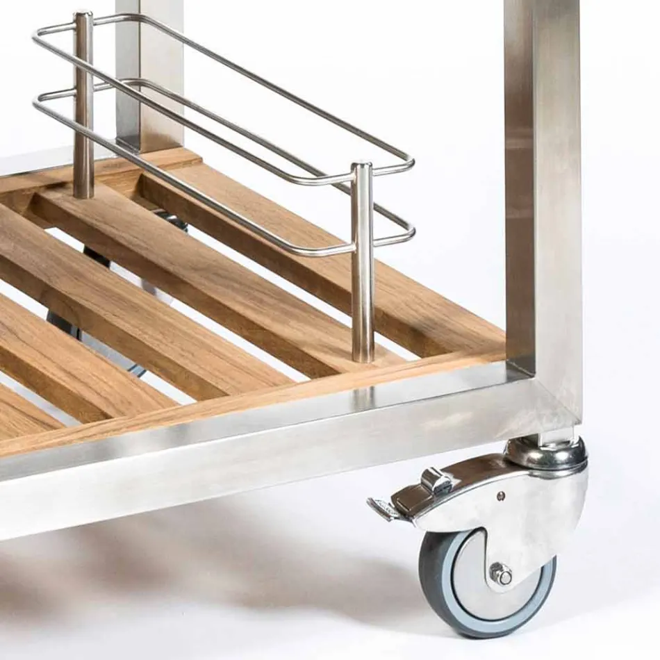 Kuzhina në natyrë në çelik dhe dru me Teppanyaki - Buoncalliope Viadurini