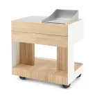 Kuzhinë e jashtme 96x70x93 cm E bërë nga dru tik dhe alumini - i rafinuar Viadurini