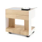 Kuzhinë e jashtme 96x70x93 cm E bërë nga dru tik dhe alumini - i rafinuar Viadurini