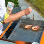 Kuzhina moderne në rrota për kopshtin e jashtëm në dru dhe çelik - Calliope Viadurini