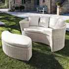 Garden Daybad në Polyrattan Fiber 2 Elements - Woman Viadurini