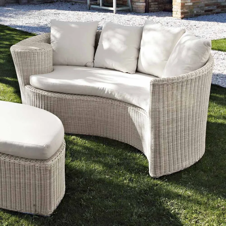 Garden Daybad në Polyrattan Fiber 2 Elements - Woman Viadurini