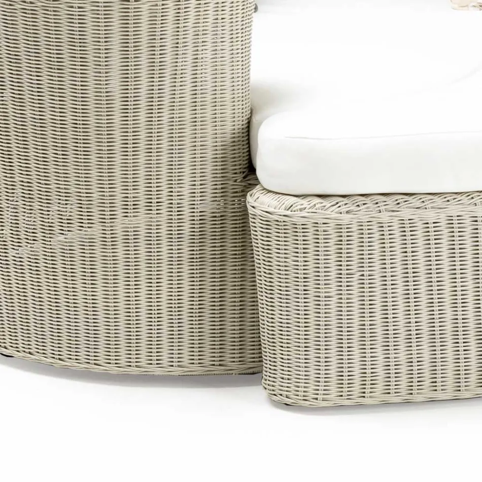 Garden Daybad në Polyrattan Fiber 2 Elements - Woman Viadurini