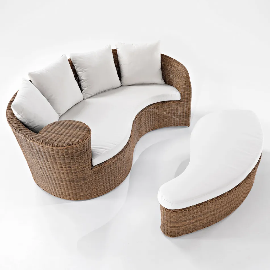 Garden Daybad në Polyrattan Fiber 2 Elements - Woman Viadurini