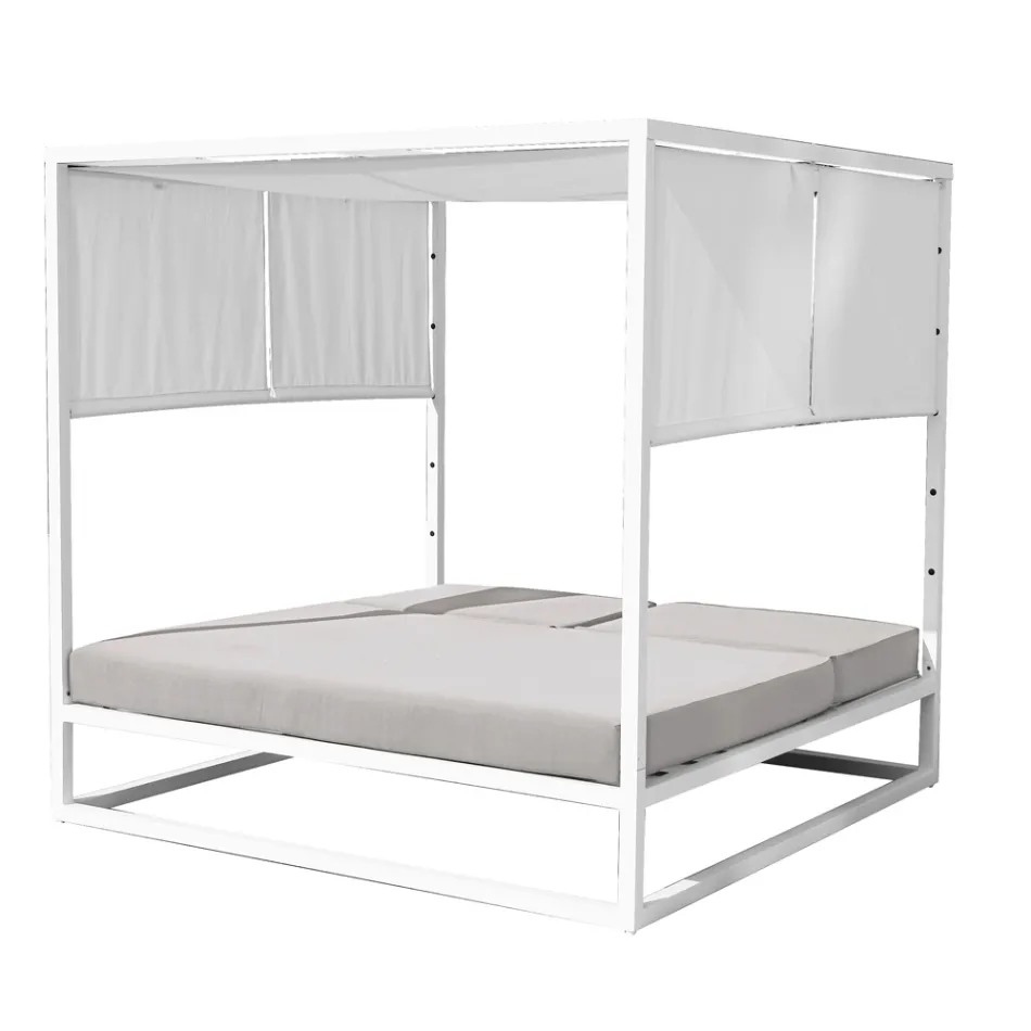 Krevat dite në natyrë me strukturë alumini të bardhë të shtrirë - Jurica Viadurini