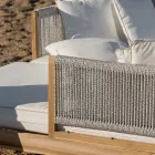 Krevat dielli në natyrë në Teak dhe Litar Weaving - Arjuna Viadurini