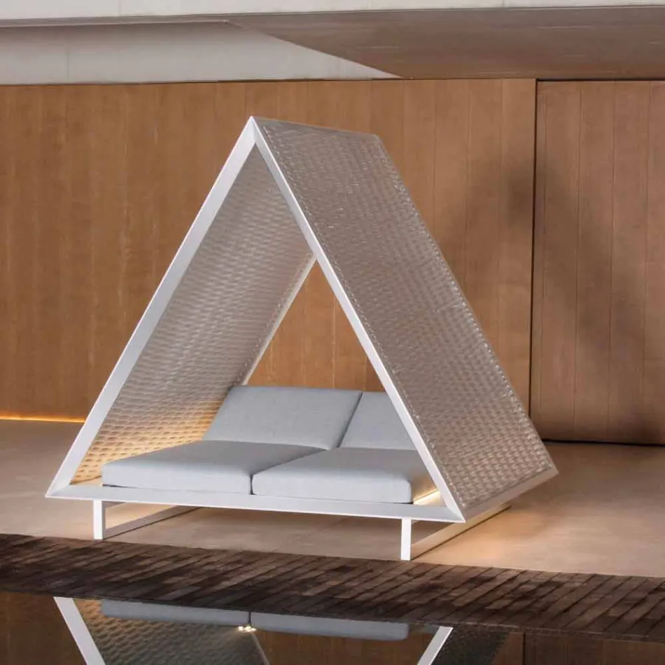 Kopsht luksoz me shtrat në alumin dhe pëlhurë - Frame Vineyard nga Vondom Viadurini