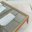 Divan Kopshti prej Druri Tiku, Alumini, Litari dhe Jastëku - Jacub Viadurini