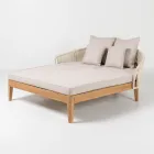 Divan Kopshti prej Druri Tiku, Alumini, Litari dhe Jastëku - Jacub Viadurini