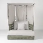 Divan Kopshti prej Tiku, Alumini, ROPE+ Litar me Jastëkë - Arcangelo Viadurini