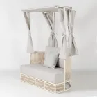 Divan Kopshti prej Tiku, Alumini, ROPE+ Litar me Jastëkë - Arcangelo Viadurini