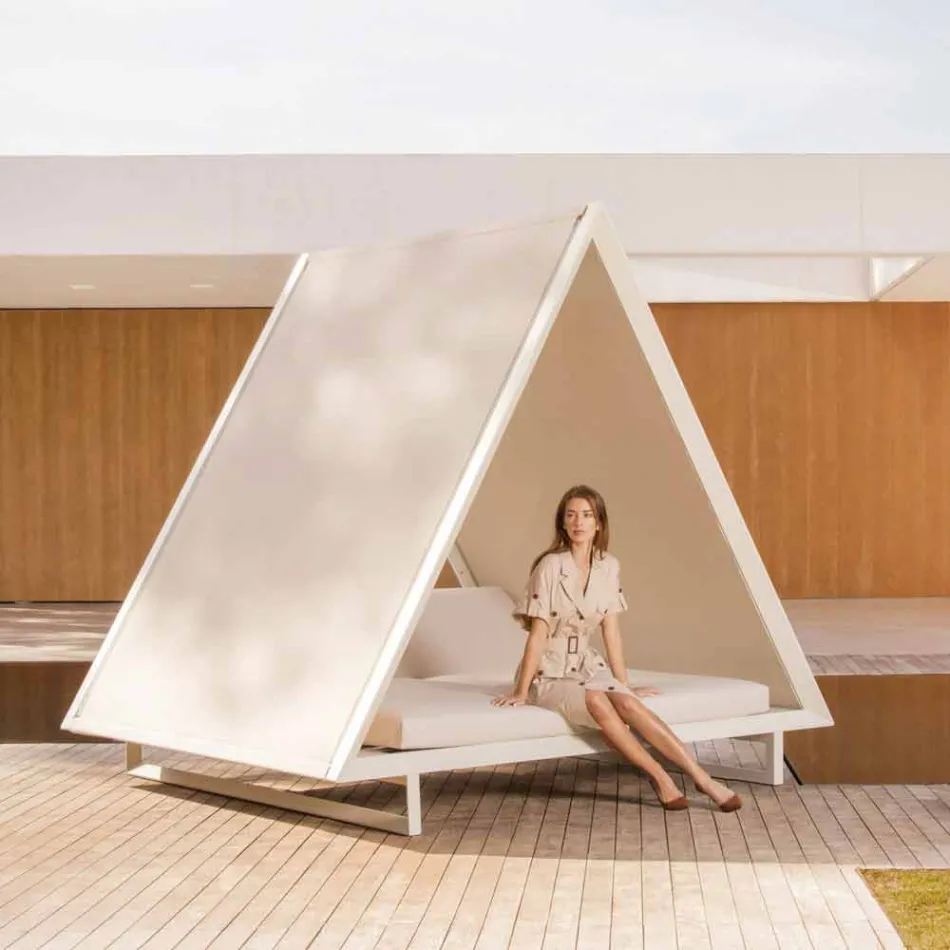 Shtretër në natyrë në pëlhurë alumini dhe luksoze - Vineyard Frame nga Vondom Viadurini