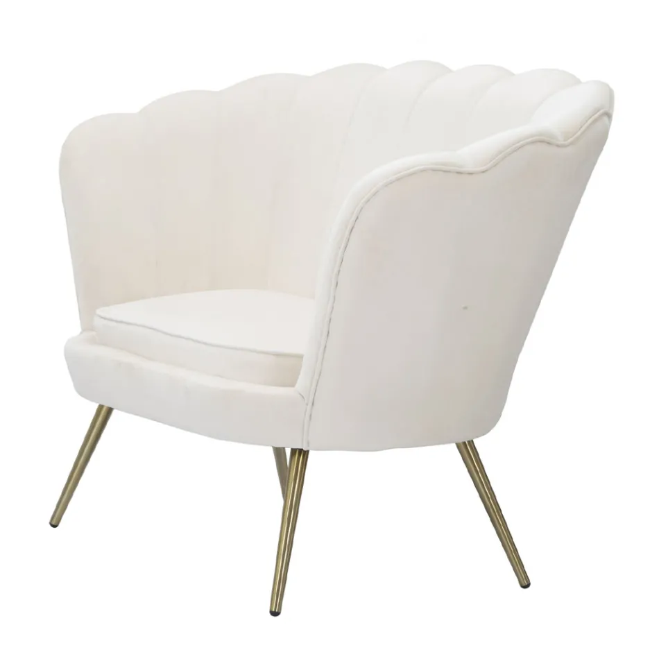 Divan modern me 2 vende në kadife me këmbë prej hekuri të artë - Annina Viadurini