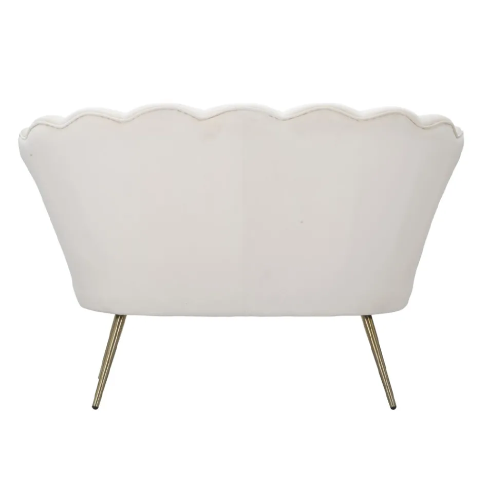 Divan modern me 2 vende në kadife me këmbë prej hekuri të artë - Annina Viadurini