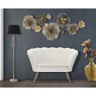 Divan modern me 2 vende në kadife me këmbë prej hekuri të artë - Annina Viadurini