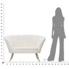 Divan modern me 2 vende në kadife me këmbë prej hekuri të artë - Annina Viadurini