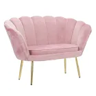 Divan modern me 2 vende në kadife me këmbë prej hekuri të artë - Annina Viadurini