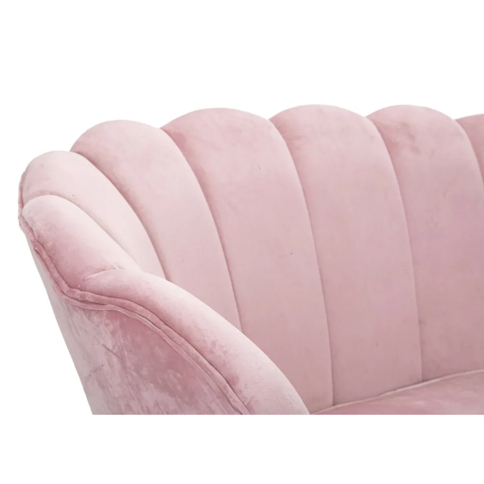 Divan modern me 2 vende në kadife me këmbë prej hekuri të artë - Annina Viadurini