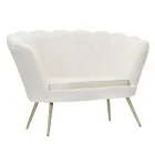 Divan modern me 2 vende në kadife me këmbë prej hekuri të artë - Annina Viadurini