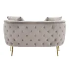 Divan me 2 vende i veshur me kadife me këmbë hekuri - Annetta Viadurini