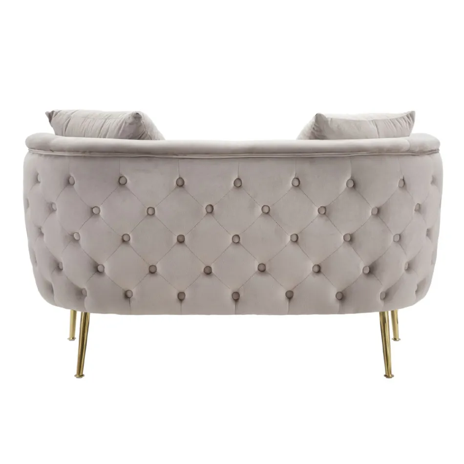 Divan me 2 vende i veshur me kadife me këmbë hekuri - Annetta Viadurini