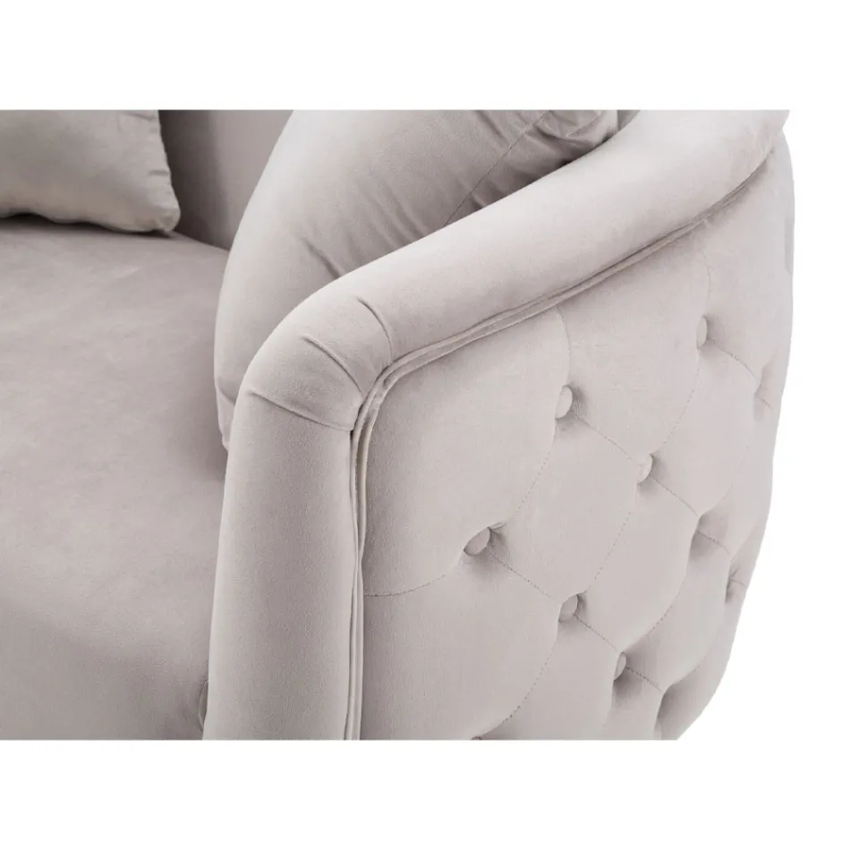 Divan me 2 vende i veshur me kadife me këmbë hekuri - Annetta Viadurini