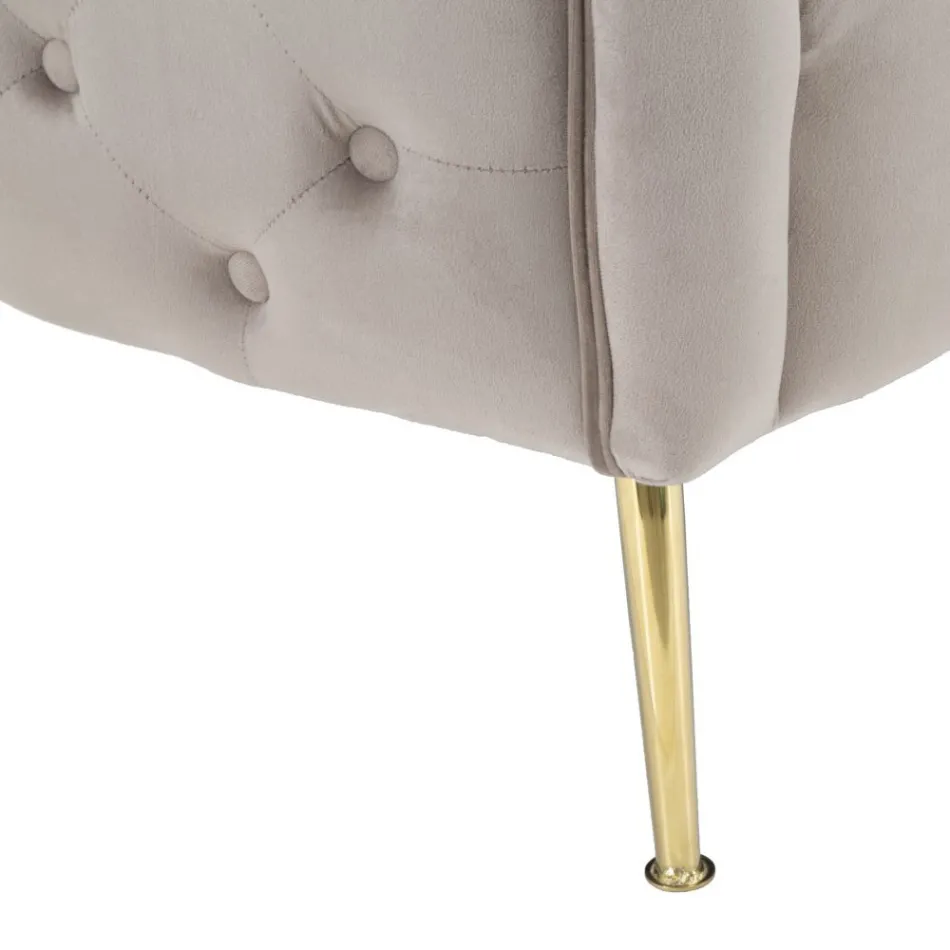 Divan me 2 vende i veshur me kadife me këmbë hekuri - Annetta Viadurini