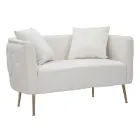 Divan me 2 vende i veshur me kadife me këmbë hekuri - Annetta Viadurini