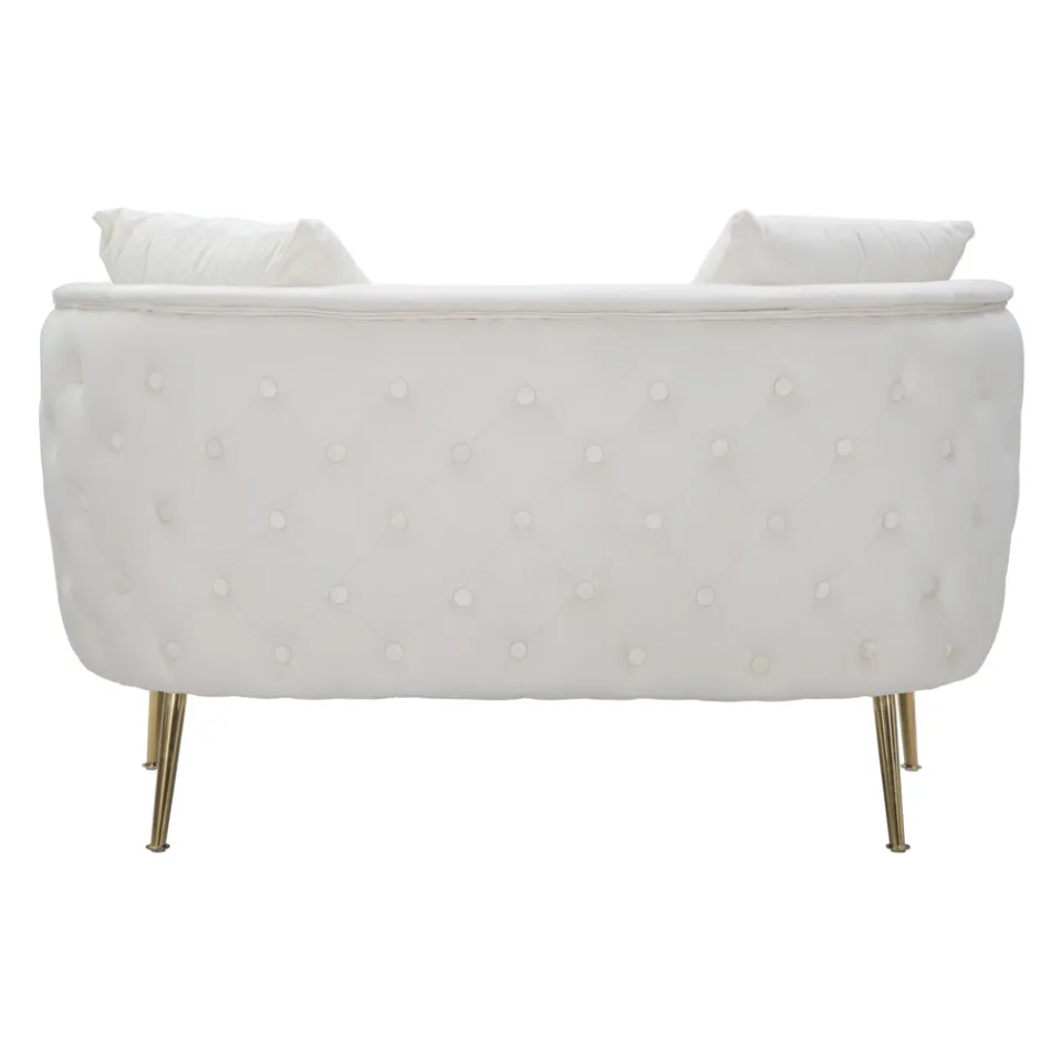 Divan me 2 vende i veshur me kadife me këmbë hekuri - Annetta Viadurini