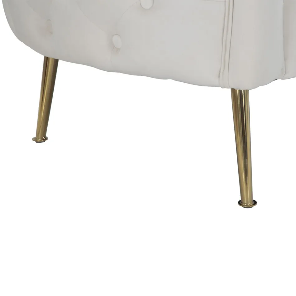 Divan me 2 vende i veshur me kadife me këmbë hekuri - Annetta Viadurini