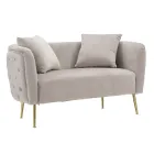 Divan me 2 vende i veshur me kadife me këmbë hekuri - Annetta Viadurini