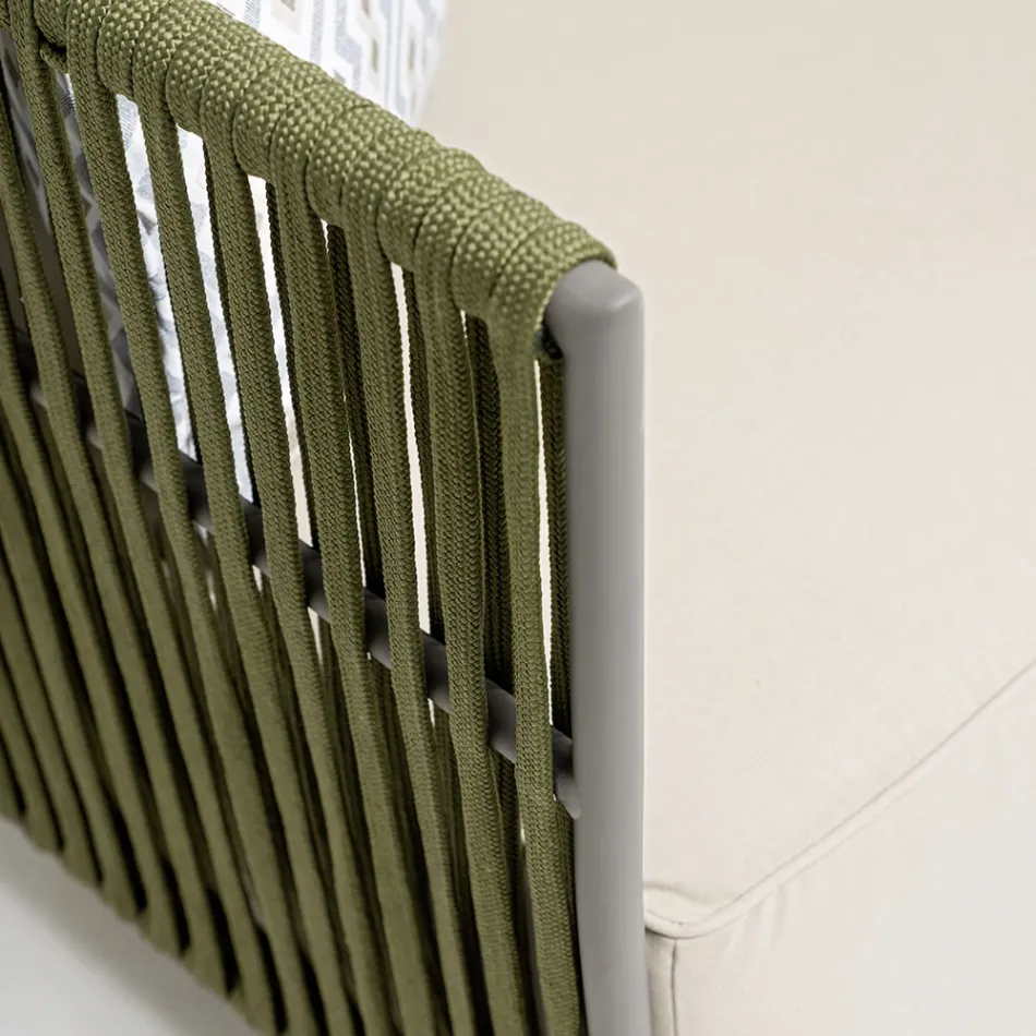 Divan i jashtëm 2 vendësh në alumin dhe thurje - Eugene Viadurini