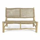 Divan në natyrë me 2 ulëse në degët e dru tikut dhe fibra sintetike - Tecno Viadurini