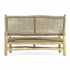 Divan në natyrë me 2 ulëse në degët e dru tikut dhe fibra sintetike - Tecno Viadurini