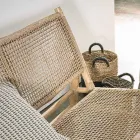 Divan në natyrë me 2 ulëse në degët e dru tikut dhe fibra sintetike - Tecno Viadurini