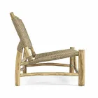 Divan në natyrë me 2 ulëse në degët e dru tikut dhe fibra sintetike - Tecno Viadurini